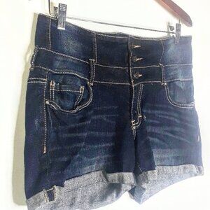 Ariya Jeans 11/12 Juniors Dark Denim High Waist Shorts Cotton Stretch